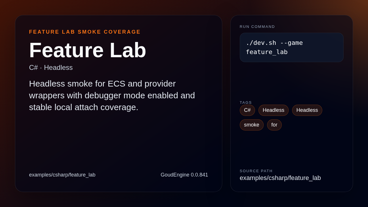 Feature Lab C# headless preview
