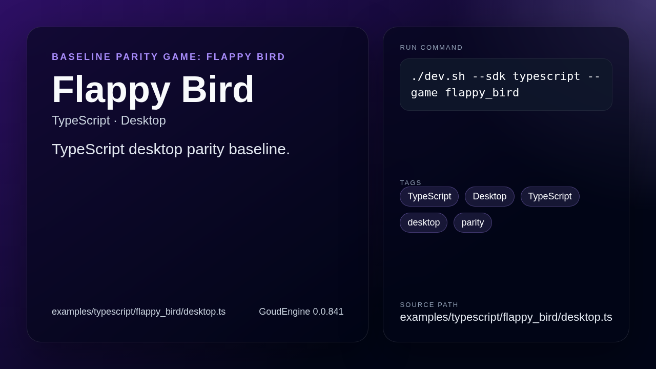 Flappy Bird TypeScript desktop preview