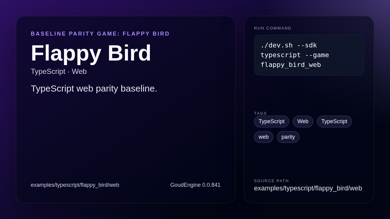 Flappy Bird TypeScript web preview